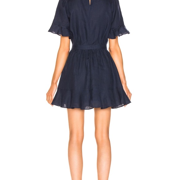 FRAME Denim Scallop Flounce Dress - Picture 3 of 9